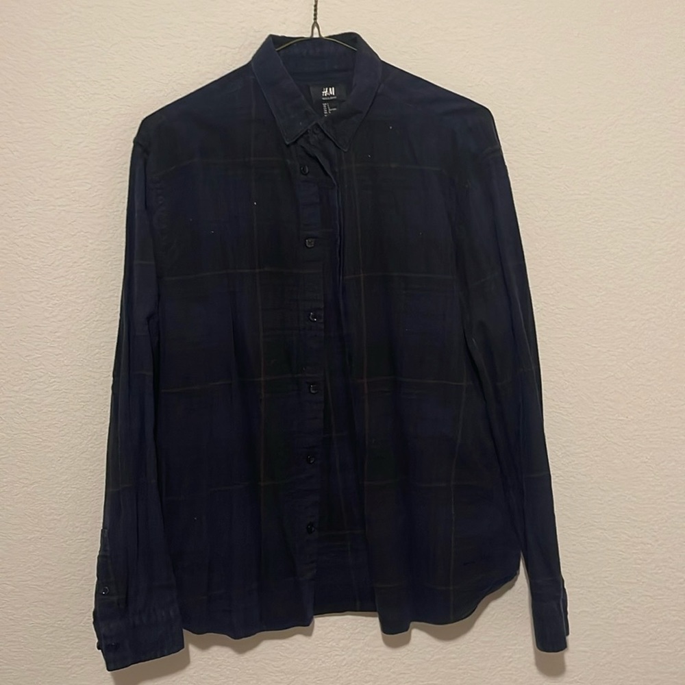 H&M FLANEL in NAVY BLUE